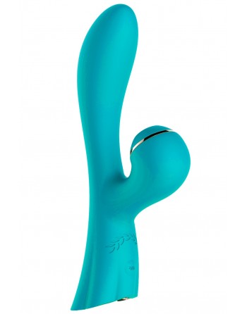 Vibromasseur double stimulation point G et clitoris par succion bleu USB - FAIRYBLUE